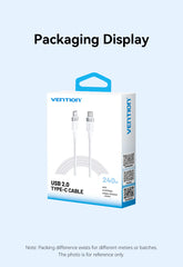 Vention USB 2.0 Type-C | TRIWF | Male to Type-C Male 5A Cable